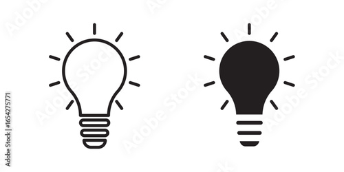 Light bulb idea icon Vector illustration stroke and fill on white background.
