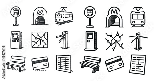 Hand-Drawn Transport Icons