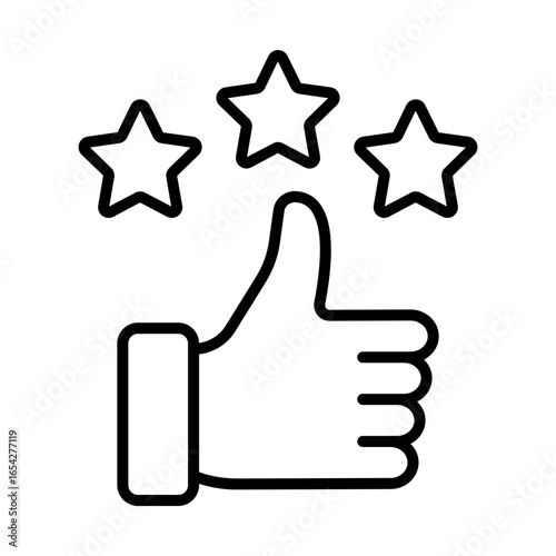 thumb up rating review line icon