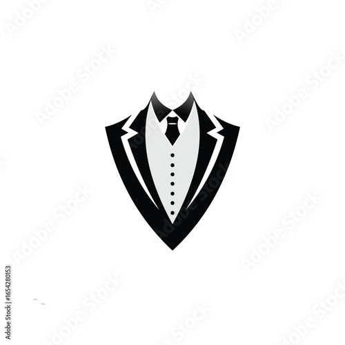 Suit vector logo, simple and elegant modern men's style