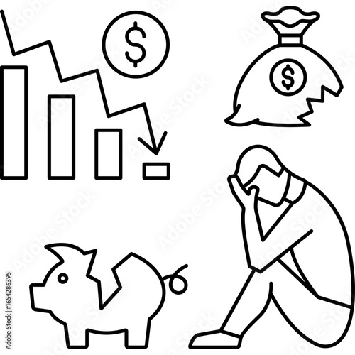 Bankrupt Business Illustration – Financial Crisis and Failure