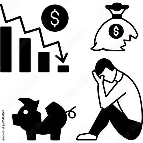 Bankrupt Business Illustration – Financial Loss and Crisis