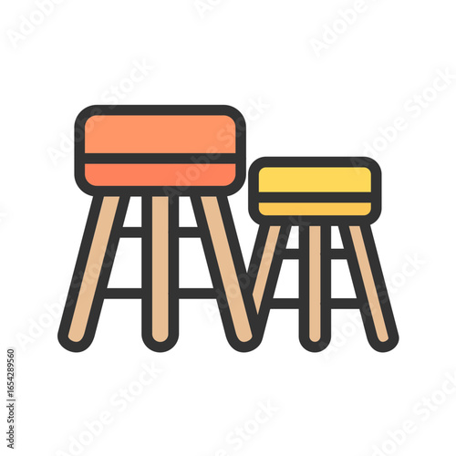 Stool icon vector image. Suitable for mobile apps, web apps and print media.