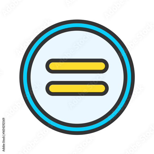 Equal to Symbol icon vector image. Suitable for mobile apps, web apps and print media.