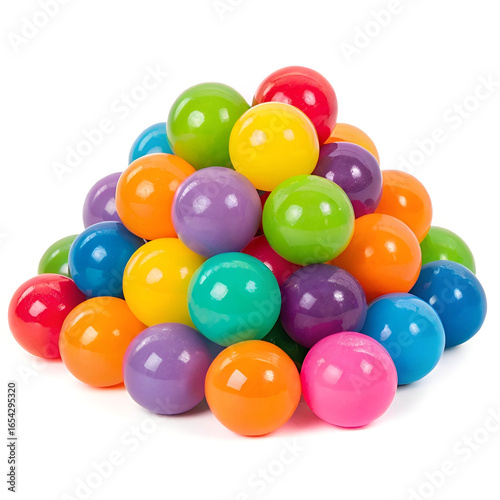 A vibrant pile of colorful glossy spheres.