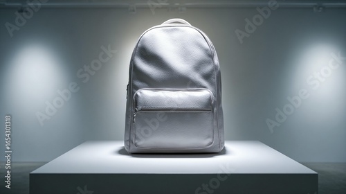 Light gray backpack display platform