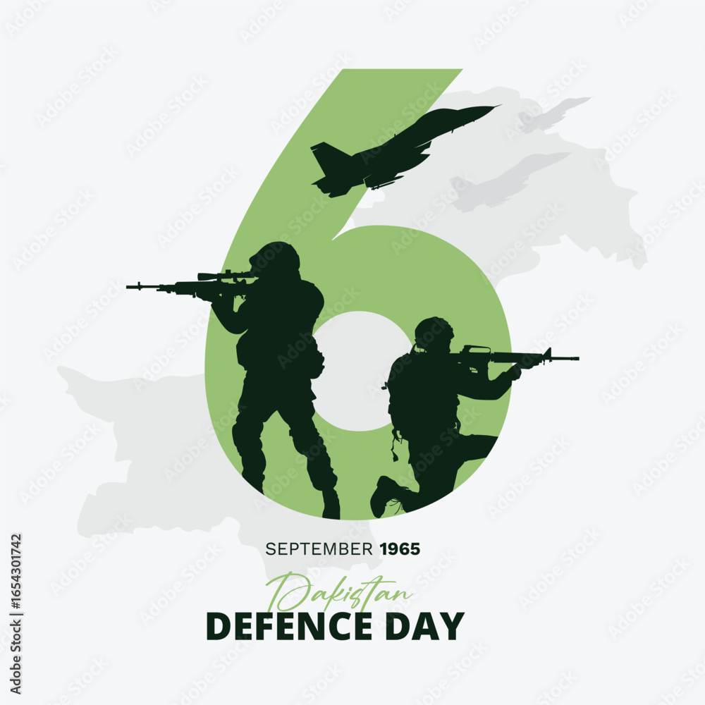 Naklejka premium 6 September, Pakistan defence day, Youm e Difa