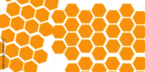 Abstract honeycombs design. Gold honey hexagonal cells texture. Geometric hive hexagonal honeycombs. Vector illustration.EPS10.