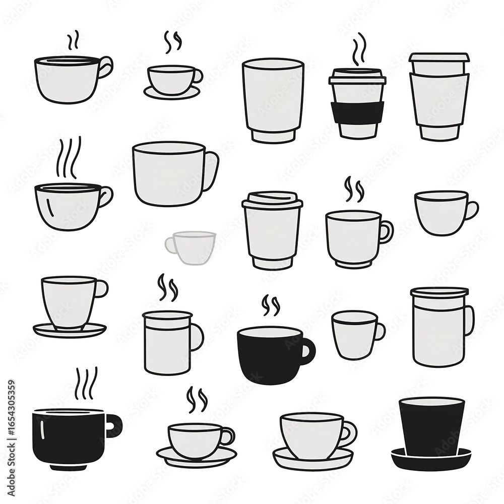 Obraz premium Minimalist Coffee Cup Line Art