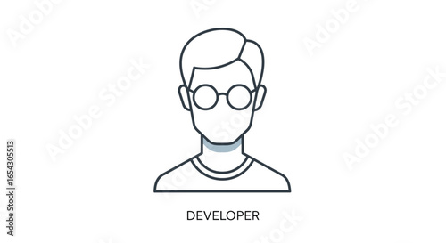 A simple developer icon isolated on white background with a clean design