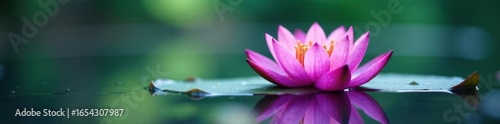 Vibrant purple aquatic flower drifting on still water, lake, purple, texture