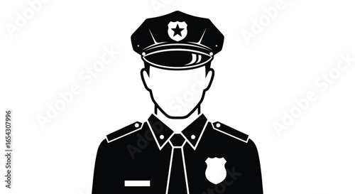Police officer in uniform representing law enforcement isolated on white background