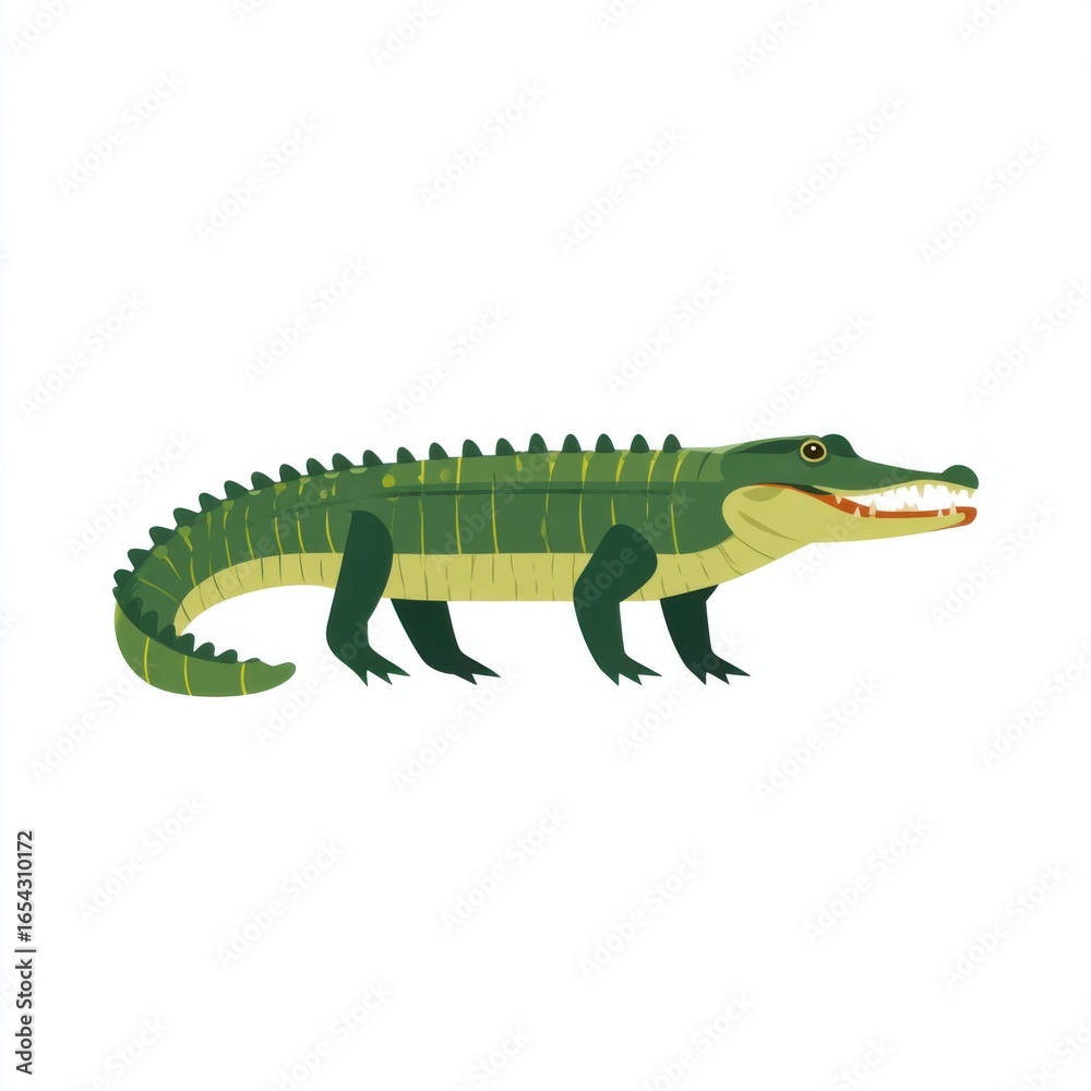 Obraz premium Crocodile Animal Flat Icon Minimal Design