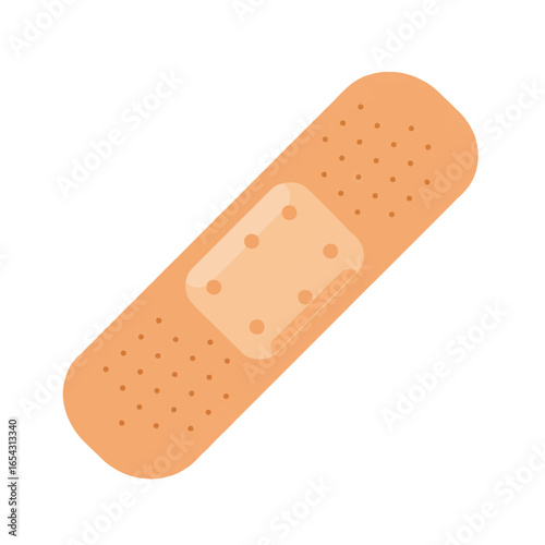 A light orange adhesive bandage, showing a rectangular adhesive patch.