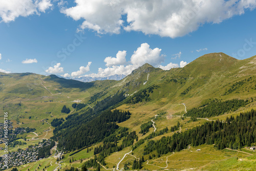 Landscape of Verbier in Switzerland during the summer season