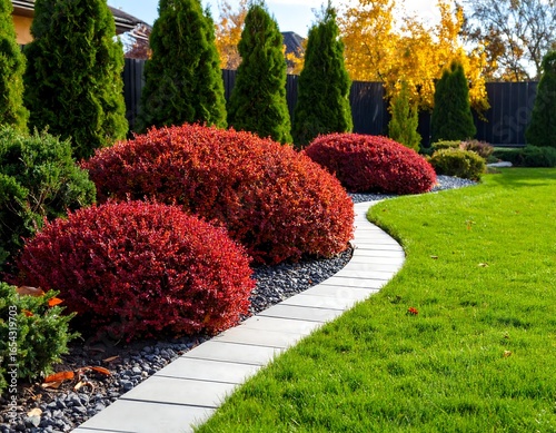 Autumn garden pathway