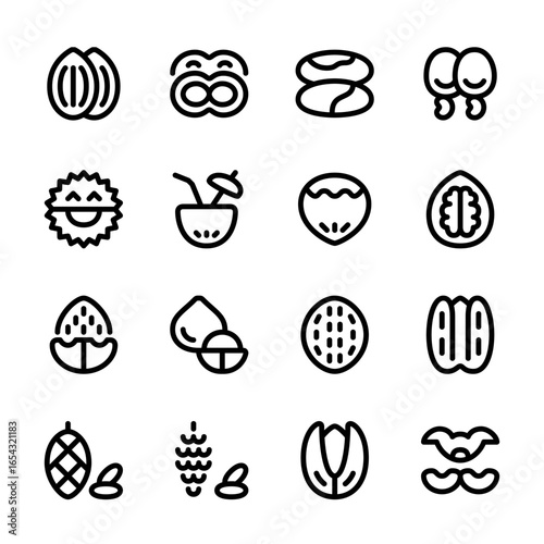 Nuts icons. Pixel perfect 32x32px.