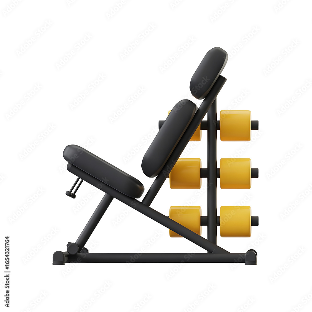 Modern black massage chair with adjustable features and yellow accents isolated on transparent background Modern black massage chair with adjustable features and yellow accents isolated on transparent background
