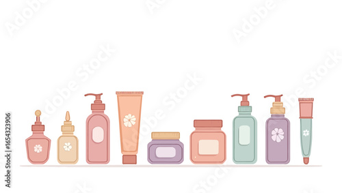 set of bottles scincare