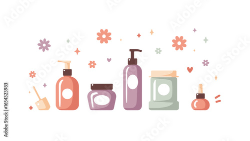 set of bottles scincare