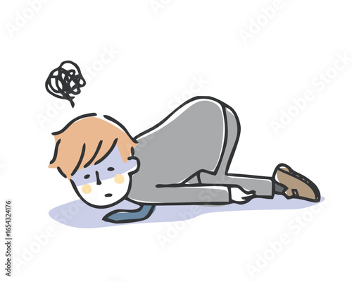 落ち込むビジネスマンのイラスト