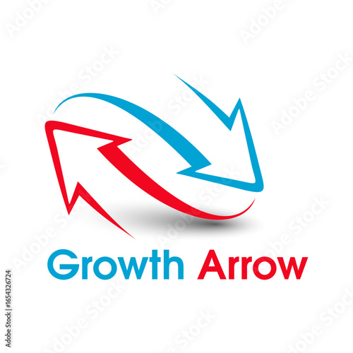 Business and Finance Illustrative growth arrow symbolizing development