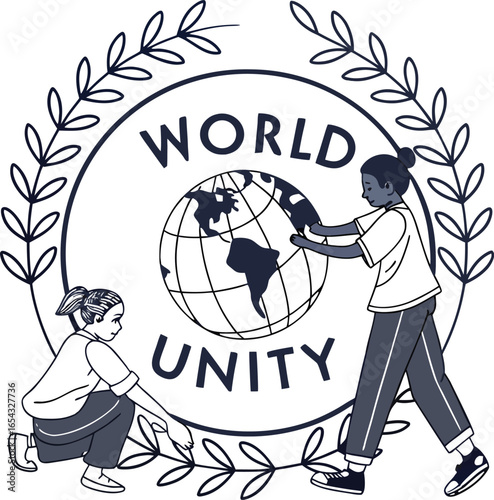 Business concept vector icon illustration of a hand holding a stylized basketball-shaped earth globe witCartoon illustration of a boy saving the world by holding up the earth with a vintage art design