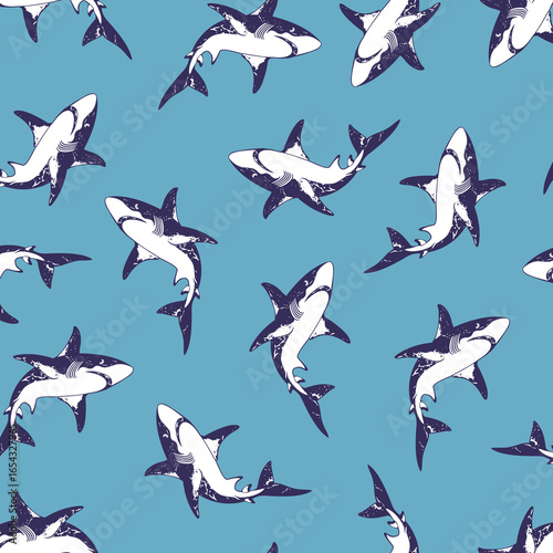 A powerfully swimming shark pattern,
