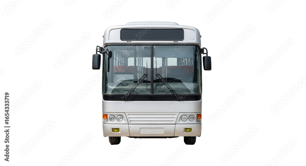 Isolated Silver Bus Isolated Silver Bus