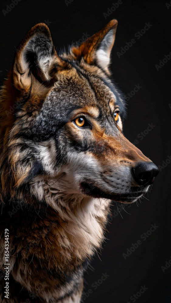 Fototapeta premium cute animal portrait on black background