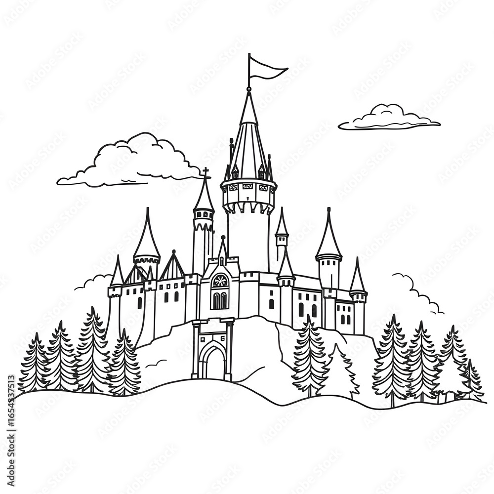 Fototapeta premium Castle in the Clouds