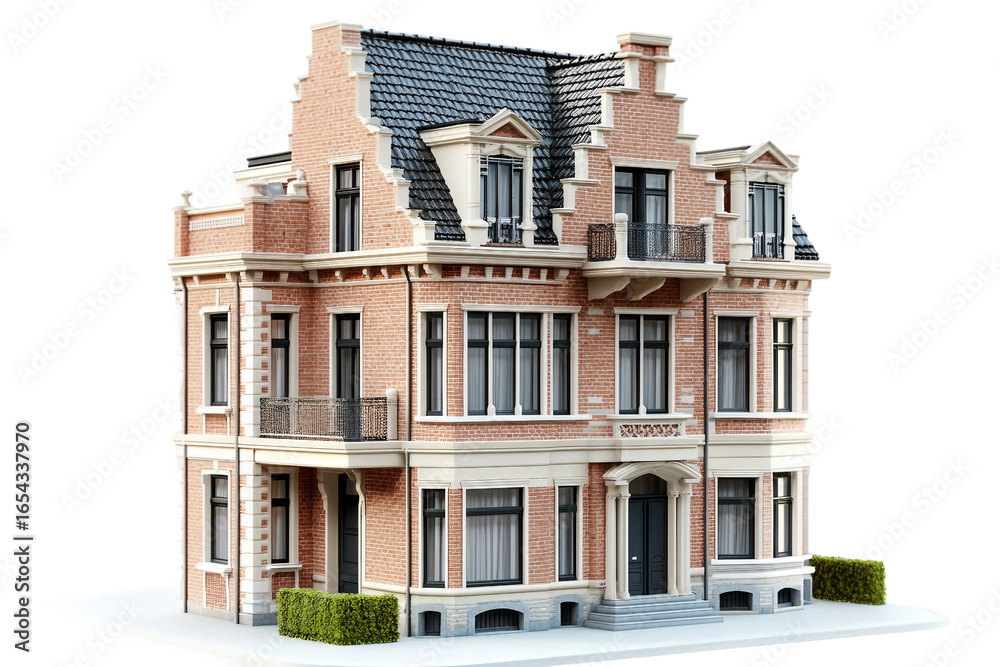 Obraz premium Luxury townhouse isolated on transparent background