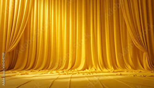 gold theater curtain, yellow, 8k image