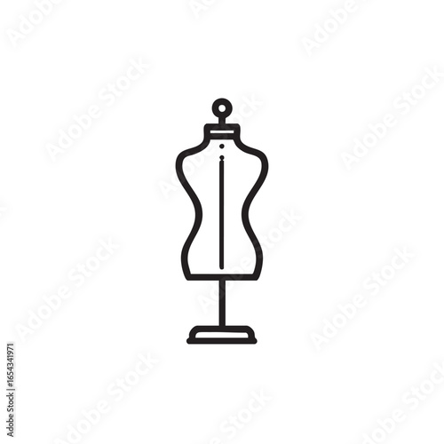 A simple line drawing of a female mannequin torso.