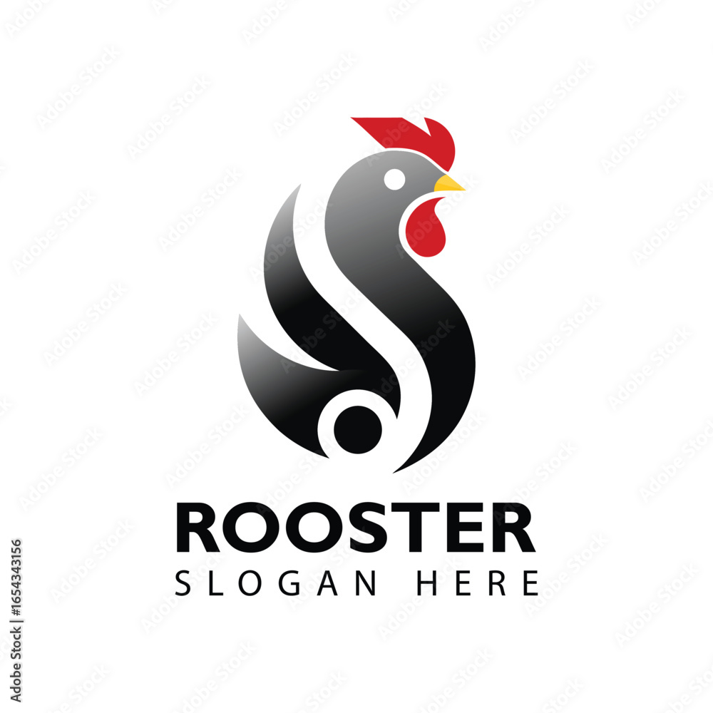 Obraz premium Cock Rooster Logo design vector art