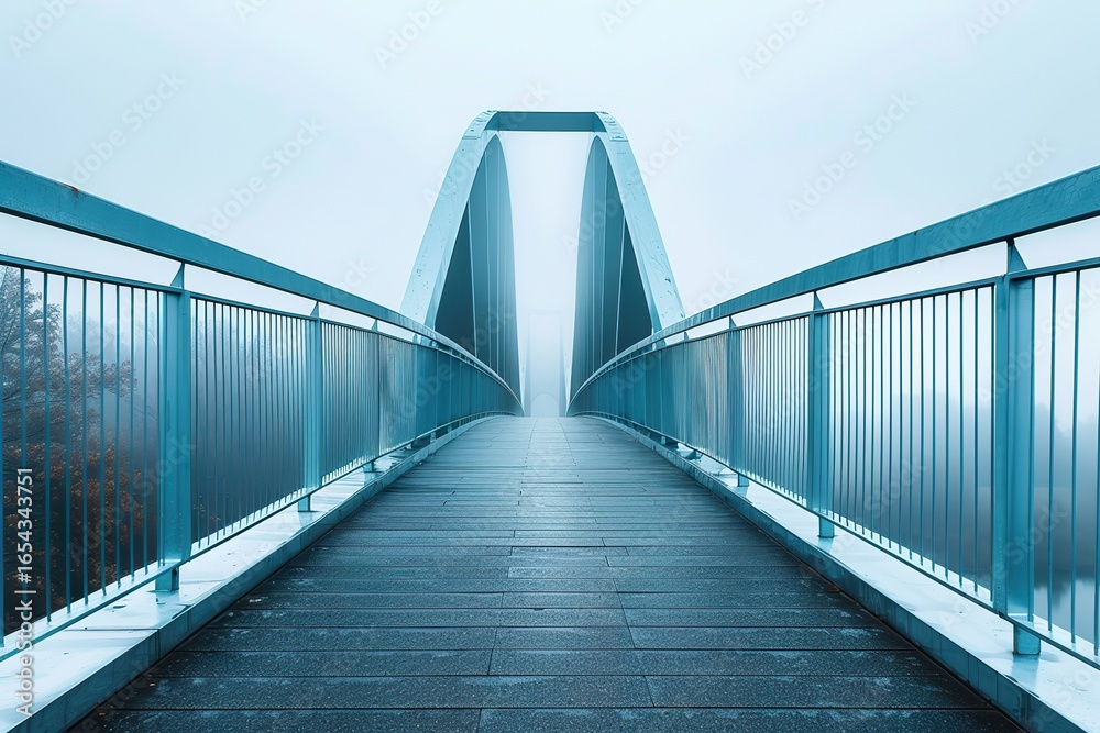 Obraz premium pedestrian bridge over blue sky