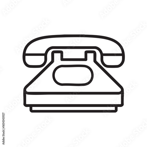 A simple line drawing of a landline telephone.