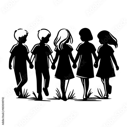 Children Walking Together