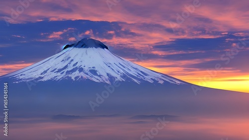 mount fuji at sunset