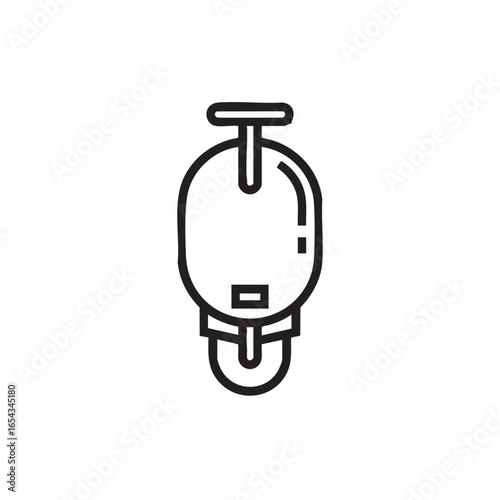 A black and white line drawing of a pulley system.