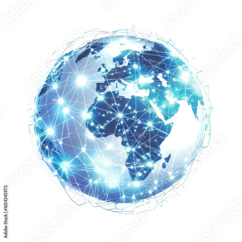 A globe connected by network