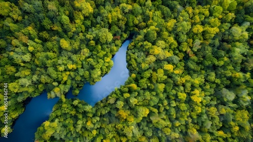 A white dove is flying peacefully over a green landscape with a blue sky and trees