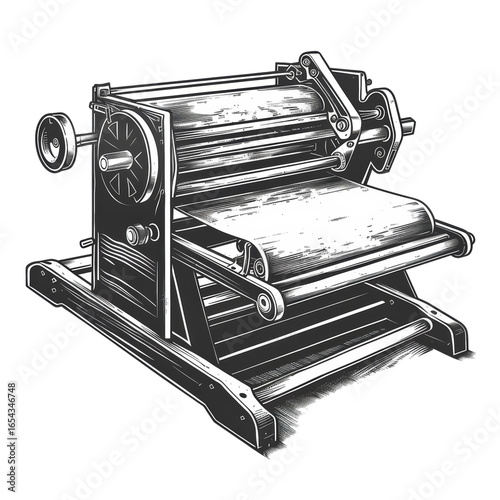 Illustration of printing press
