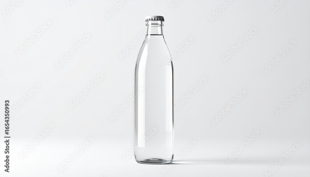 Clear Glass Water Bottle Mockup Elegant Design for Branding Clear Glass Water Bottle Mockup Elegant Design for Branding