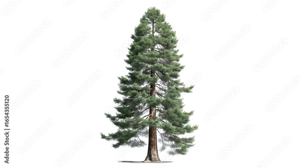 Obraz premium majestic giant sequoia tree isolated on white background