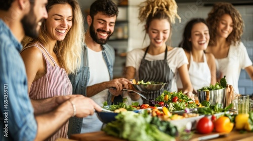 Wallpaper Mural Friends cooking together (1) Torontodigital.ca