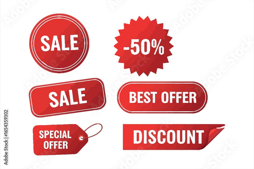 Sale Stickers and Badges Collection