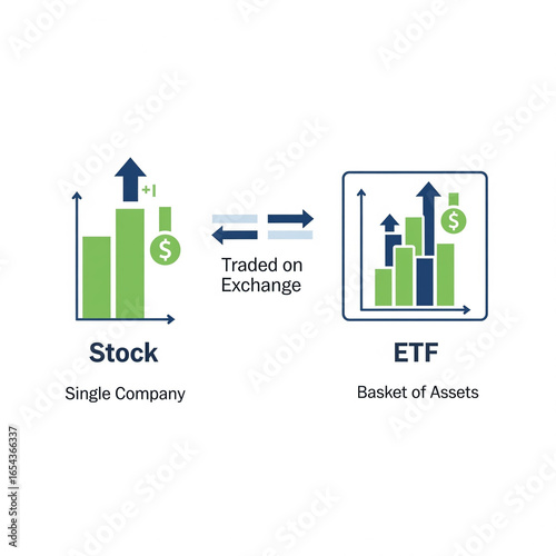Simple Stock Market and Financial Growth Illustrations