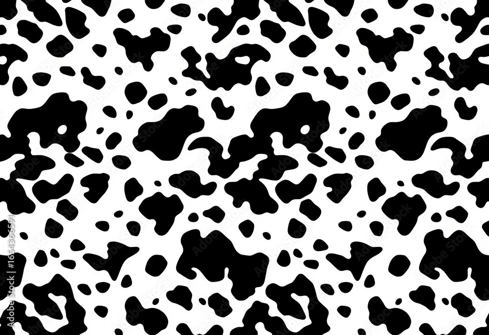 Seamless vector cow print pattern in black and white, illustration, style Seamless vector cow print pattern in black and white, illustration, style