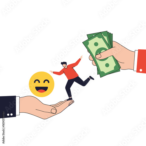 Financial security and personal happiness intertwined through careful economic planning and investment strategies